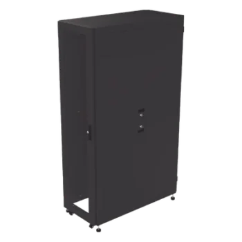 Gabinete de Piso para Telecomunicaciones / 45 UR / 1200 mm (3.94 ft) Profundidad / Carga 1300 kg / Puerta con Cristal Templado / 4 Postes Ajustables