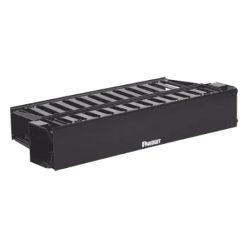 Organizador de Cables Horizontal / Doble Frontal y Posterior / 2UR / 19in / Con Tapa Extendida