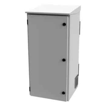 Gabinete Exterior IP / Rack 19" 24U / Ventiladores con Termostato / Acero Galvanizado / Filtro Antipartículas / Cerradura Doble