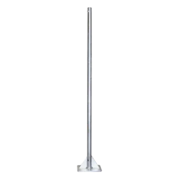 Mástil de Acero / 2 m (6.6 ft) de Altura / Tubo 2" Calibre 18 / Base 30 x 30 cm / Galvanizado por Inmersión en Caliente / Opresor Integrado