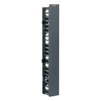 Organizador de Cable Vertical / 45 Espacios de Rack / 6.9 pies de Alto / 131 Cables CAT6 / Frontal Sencillo / ABS Negro