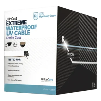 Bobina de Cable UTP Cat6 para Exterior / 305 Metros (1000 Pies) / 23 AWG Cobre Sólido / Certificado UL / Sin Blindaje / 1 Gbps / PoE Extendido