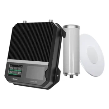 Amplificador de Señal Celular Empresarial / 2G 3G 4G VoLTE / Cobertura 1,600 m² (17,222 ft²) / 4 Antenas / Doble Enlace Ascendente / Diseño EE.UU.