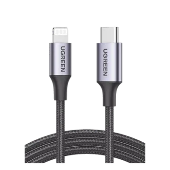 Cable USB-C a Lightning / 1 Metro (3.28 Pies) / Certificado MFi / Carga Rápida 60W / 480 Mbps / Nylon Trenzado / Aluminio