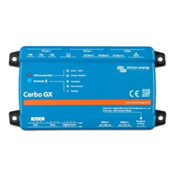Centro de comunicaciones / Monitoreo remoto / Pantallas táctiles 5" y 7" / Conectividad Bluetooth / VRM / VE.Direct, VE.Bus, VE.CAN, USB