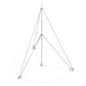 Mástil Telescópico / 15 m (49.2 ft) / 5 Secciones / Base Galvanizada / Capacidad 5 kg / Kit de Instalación