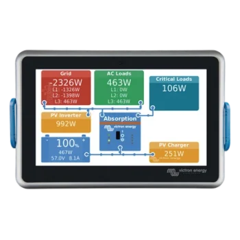 Centro de comunicaciones / Pantalla táctil 7" HD / WiFi, Ethernet, Bluetooth / 3 puertos VE.Direct / IP54 / 8-70 VCC / 2,6-6,2 W
