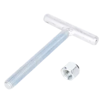 Ancla para base triangular / Varilla roscada 3/4' / ASTM-36 Cal. 16 / Galvanizado electrolítico / 18 cm varilla / 12 cm travesaño
