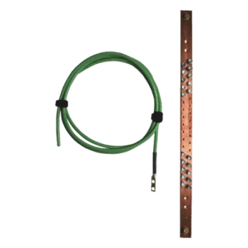 Barra de puesta a tierra / 19in / Cable 6 AWG 2m (6.56 ft) / Terminal compresión doble orificio