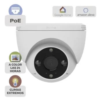 Cámara IP Bullet PoE / 3 Megapixel 2K / Visión Nocturna Color 30 m (98.4 ft) / Detección IA Humano/Vehículo / Audio Bidireccional / Defensa Activa / IP67