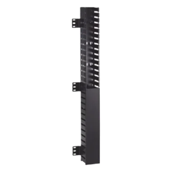 Organizador Vertical / 40 UR / 1825 mm (70.8 in) / Montaje Frontal en Riel / PVC / 2.25 in Ancho / Negro