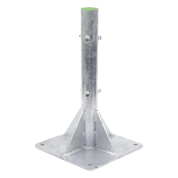 Base para Mástil / Tubo 2" Ced. 30 / Altura 80 cm (2.6 ft) / Base 50 x 50 cm / Galvanizado por Inmersión / 4 Barrenos de Fijación