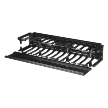 Organizador de Cables Horizontal / Alta Densidad / 19in / 2UR / Frontal Único / ABS con Radio de Curvatura