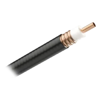 Cable Coaxial Inalámbrico / 7/8 pulgadas / Cobre Corrugado 100% Blindado / PE Negro / 50 Ohm / 9.4 mm Conductor
