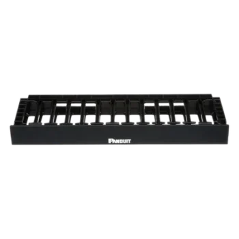 Organizador de Cables Horizontal / Alta Densidad / 1UR / 19in / Frontal Único / ABS