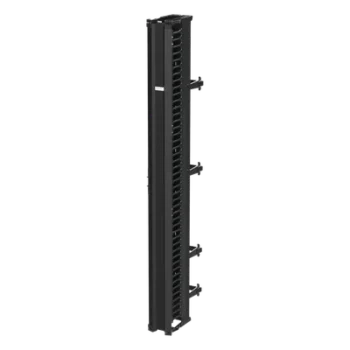 Organizador Vertical de Cables / Doble Cara Frontal y Posterior / 45U / 6 in Ancho / 0.5 ft Ancho / Rack Abierto 2 y 4 Postes / Negro