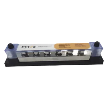 Bloque de Terminales / 6 Líneas / 600 A / 52 VDC o 300 VAC / Cobre Estañado 8x25 mm / IP con Cubierta