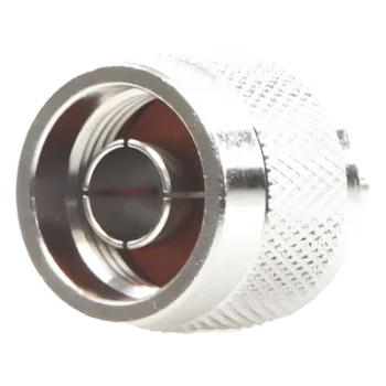 Conector RF N Macho / Anillo Plegable / Cuerpo Bronce Niquelado / Contacto Oro / Aislante Teflón / Cables RG-58/U, RG-142/U, LMR-195