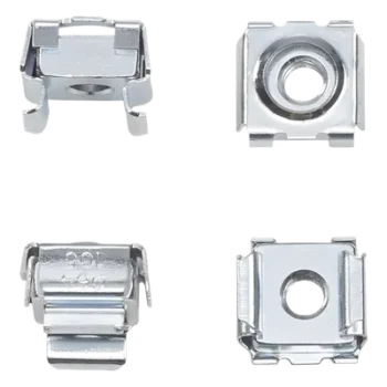 Kit de Tuercas Enjauladas / 10-32 UNC / Acero Plateado / 20 Piezas / Orificios Cuadrados 9 mm / UL 4X