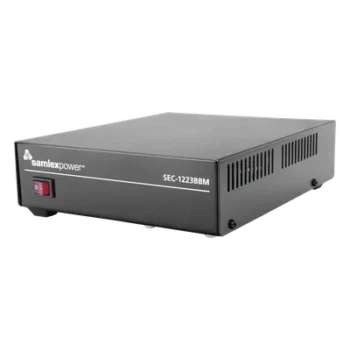 Fuente de Poder Conmutada / 13.8 VCC / 23 A Continua / 25 A Máxima / Cargador de Baterías Integrado / 120 VCA Entrada