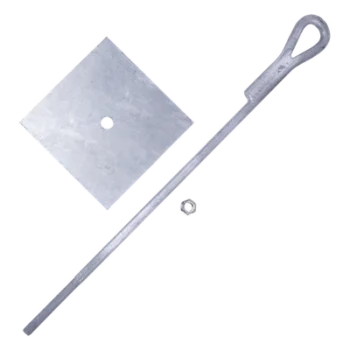 Ancla para Retenida / Varilla 5/8' / Longitud 65 cm / Galvanizado en Caliente / Ojo de Llave / Torre hasta 30 m (98.4 ft)