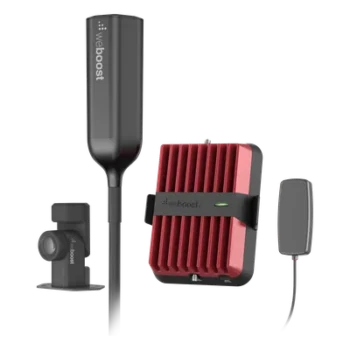 Amplificador Celular Vehicular / 32X Amplificación / Tribanda 850/1900/1700 MHz / Ganancia 50 dB / Antena Omnidireccional Plegable / Todo Terreno