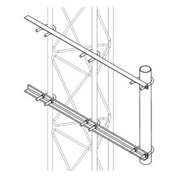 Brazo Lateral para Torre / Acero ASTM A-36 / Galvanizado en Caliente / Tubo Ø 2' Cal. 18 / Altura 50 cm (19.7 in) / Separación 20 cm (7.9 in) / Compatible STZ30G