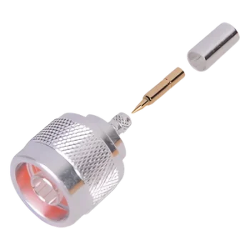 Conector RF N Macho / Anillo Plegable / 50 Ω / 0-11 GHz / Para Cable RG-58/U