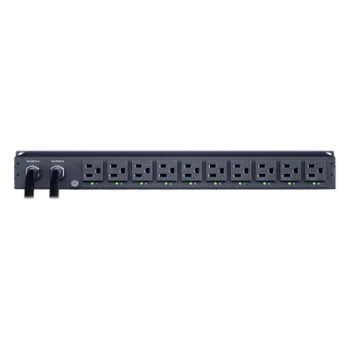 PDU ATS Monitoreable / 10 Salidas NEMA 5-15R / 2 Entradas 120 Vca NEMA 5-15P / 1UR Horizontal 19 in / Transferencia 8-12 ms