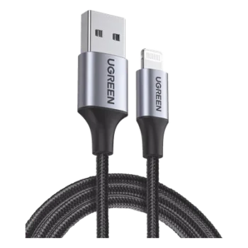 Cable USB-A a Lightning / 1 m (3.28 ft) / Certificado MFi / Carga 5V/2.4A / 480 Mbps / Conector C94 / Nylon Trenzado / Aluminio