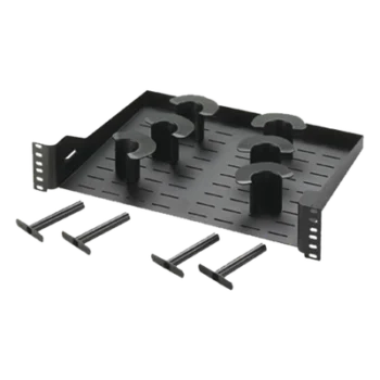 Administrador de Cable Horizontal / 19in 2 UR / 48 Cables Cat 6 o 144 Fibra / 6 Postes de Holgura / Acero / Montaje Frontal