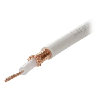 Cable Coaxial RG58AU / 100 m (328.08 pies) / Forro Blanco UV / Impedancia 50Ω / Triple Blindaje de Cobre