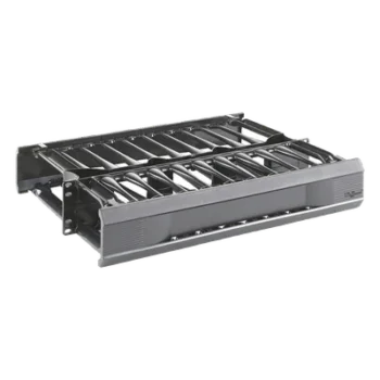 Organizador de Cables Horizontal / Doble Cara Frontal y Posterior / Rack 19in / 2 UR / Capacidad 223 Cables Cat 5e