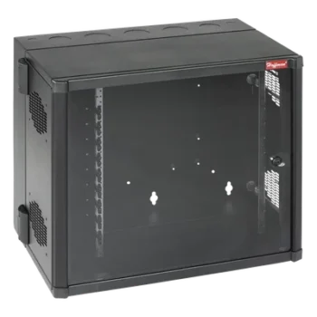 Gabinete de Pared 19in / 12 UR / Profundidad Extendida 635 mm (25 in) / Puerta Vidrio Templado / NEMA 12 / Montaje Sin Herramientas
