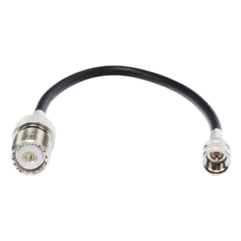 Jumper Adaptador RF / Mini UHF Macho a UHF Hembra (SO-239) / Cable RG-58/U 20 cm / Bronce Niquelado / Contacto Oro y Plata / Aislante Delrin