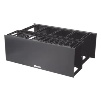 Organizador de Cables Horizontal / Alta Densidad / Doble Acceso Frontal y Posterior / Rack 19in / 4UR / 7ft Equivalente