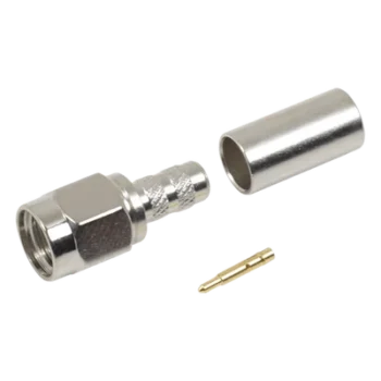 Conector RF SMA Macho / Anillo Plegable / 50 Ω / 12.4 GHz / RG-58/U LMR-195 / Teflón PTFE