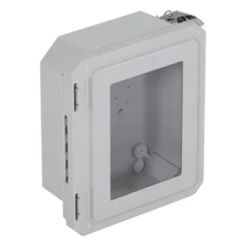 Caja de Fibra de Vidrio / 8.77" (22.27 cm) Alto x 6.77" (17.19 cm) Ancho x 4.06" (10.31 cm) Profundo / Ventanilla Transparente / Certificación UL/cUL / Uso Exterior