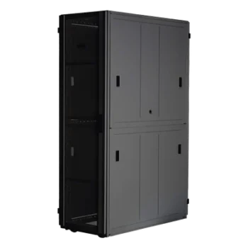 Gabinete para Centro de Datos / 48 UR / 800 mm Ancho x 1070 mm Profundidad / Puertas Perforadas 80% / Carga Estática 1588 kg / Acero Epoxi Negro