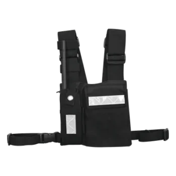 Pechera Universal / Soporte para Radio y Bolígrafo / Bolsa con Cinta Adherente / Elemento Reflectante / Hebilla de Seguridad
