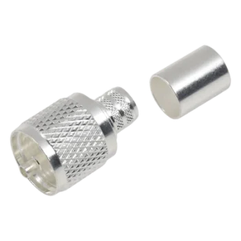 Conector UHF Macho / Anillo Plegable / Cuerpo Bronce Plateado / Aislante Teflón / Compatibilidad LMR-400, 9913, CTN-400, 7810A, 8214, RG8/U, RFLASH-1113
