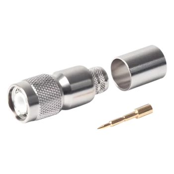 Conector RF TNC Macho / Anillo Plegable / LMR-400, CNT-400, RG8/U / Bronce Niquelado / Contacto Oro con Teflón