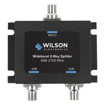 Divisor de Potencia Coaxial 2 Vías / 698-2700 MHz / 75 Ohm / Pérdida por División 3 dB / Aislamiento ≥20 dB / Conector F-hembra / Microstrip