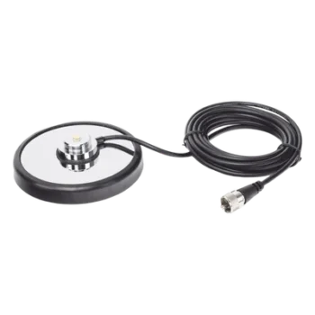 Montaje magnetico para antenas de 3/4" (Nmo), 5 m de cable RG-58A/U, conector UHF (PL-259) macho, diámetro de 5"