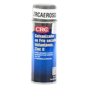 Recubrimiento Zinc en Aerosol / 93% Zinc Puro / 368 gr / Película 76 µ / Acabado Gris Brillante / Protección Anticorrosión