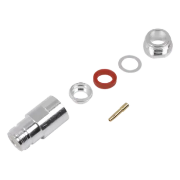 Conector Coaxial N Hembra / Rosca / Para Cables LMR-400 y RG8/U / Cuerpo Bronce Plateado / Contacto Oro / Aislante Teflón