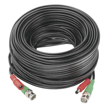 Cable Coaxial BNC RG59 + Alimentación / SIAMES / 20 Metros (65.62 Pies) / CCA / 4K / Interior y Exterior