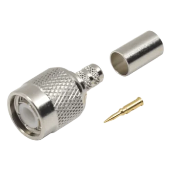 Conector Coaxial TNC Macho / Anillo Plegable / Cables RG-58/U, RG-142/U, LMR-195 / Níquel / Oro / Teflón