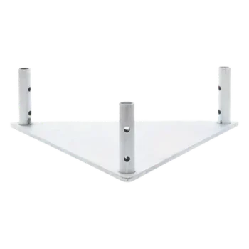 Base Triangular para Torre / Placa Acero 1/4' / Niple 3/4' Galvanizado / Peso 6 kg / Compatible STZ45
