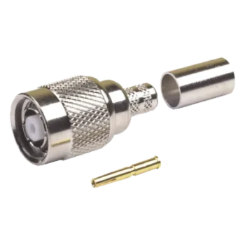 Conector Coaxial TNC Macho Inverso / Anillo Plegable / Cables LMR-240 y RG-8/X / Níquel / Oro / Teflón